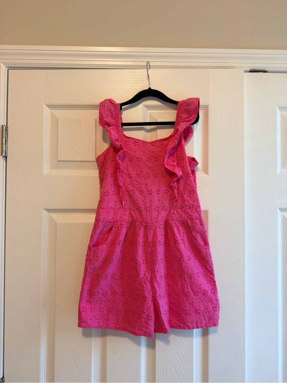 Janie and Jack Hot Pink Eyelet Romper